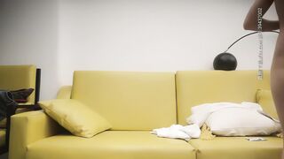 【千人斩探花】丰满白皙大屁股少妇，撩起裙子揉捏屁股穿上透视装，站立后入镜头前抽插猛操