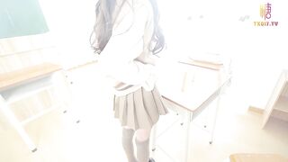 【貌美尤物新人-MIKA果粒】清纯女高M属性开发，老师搜身调教玩穴，主动舔食硕大龟头，爆肏白虎嫩穴颜射，高清1080P无水印原档