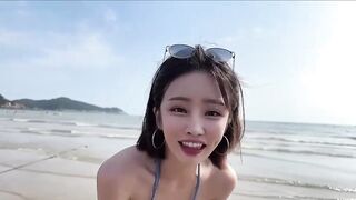 反差女神〖sunwall〗海滩上的性爱