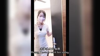 好不容易等到老公加班，终于可以跟大屌的做爱了。做到一半老公竟然打过来
