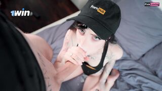 Cum on the Face of a Pretty Girl three Times in a Row in one Blowjob. a Lot of Cum - Pinkloving -