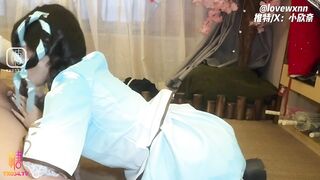 [糖心Vlog] 王者荣耀 西施妹妹嫩穴榨精 饥渴欣奈cos西施深喉侍奉哥哥肉棒 骑在鸡巴上主动骑乘被内射 - 小欣奈