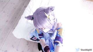 最新流出网红美少女【柚子猫】新作-《原神》复刻，五星女神刻晴对旅行者的性处理，