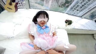 【极品萝莉】超幻3D视觉爆操双马尾洛丽塔女友喵喵，抓着双马尾疯狂输出，爆精内射，男友视角，高清1080P原版