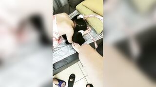 专属小女友00后双马尾萝莉【下篇】微毛粉嫩小穴，跳蛋振动棒齐上场，娇小身材扶细腰后入，萝莉型中的极品